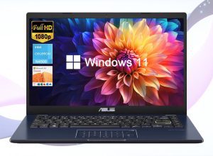 ASUS 14″ Laptop for Business & Student, 14″ FHD Display, Intel Celeron N4500, 1-Year of Microsoft 365, 4GB Memory, 64GB eMMC, NumberPad, Webcam, HDMI, Wi-Fi, Windows 11