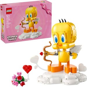 LEGO Looney Tunes Sweetheart Tweety Bird Building Toy for Adults & Kids – Tweety Figure W/Display Pedestal & Accessories for Girls & Boys, Ages 12+ – Gift for Looney Tunes Fans – 40824
