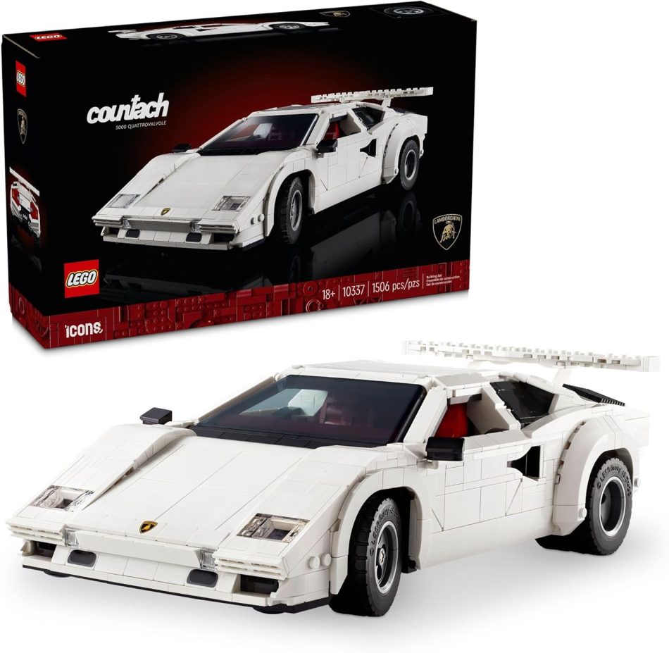 LEGO Icons Lamborghini Countach 5000 Quattrovalvole Model Car Kit – Collectible Building Set for Adults, Ages 18+ – Detailed Lamborghini Car Kit with Scissor Doors, V12 Engine, and More – 10337 LEGO Icons Lamborghini Countach 5000 Quattrovalvole Model Car Kit – Collectible Building Set for Adults, Ages 18+ – Detailed Lamborghini Car Kit with Scissor Doors, V12 Engine, and More – 10337