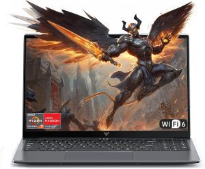 2026 New Gaming Laptop, 16.0inch Laptop Computer with AMD Ryzen 7 7730U(8C/16T, Up to 4.5GHz), 16GB RAM 512GB NVMe SSD Windows 11 Laptop, Radeon RX Vega 8 Graphics,WiFi 6, Backlit KB