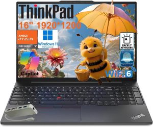 Lenovo ThinkPad E16 Gen 2 Business Laptop Computer, AMD 8-Core Ryzen 7 7735HS, 32GB DDR5 RAM, 1TB PCIe SSD, 16″ FHD+, WiFi 6, Backlit KB, Fingerprint Reader, Windows 11 Pro, Type C Hub, Number Pad