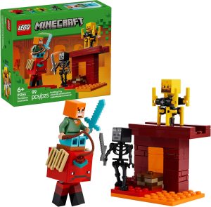 LEGO Minecraft The Nether Lava Battle Toy and Playset – Building Minecraft Toy for Kids, Ages 6+ – Alex, Wither Skeleton, Blaze and Strider Figures for Pretend Play – Gift Idea for Birthdays – 21266