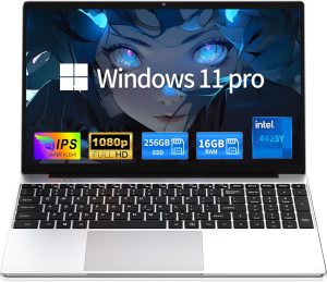 MOONFISH Laptop Computer 2026, 15.6 Inch Lap Top Pc Window 11 Pro, 16GB RAM 256GB SSD, Pentium 4425Y Processor, FHD 1920 * 1080, Office 365, Business, Student