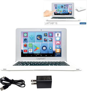 LEXiBOOK, LAPTAB® 10 Inches Version 11, Laptop with LCD Touch Screen, Designed for The Whole Family, Educational and Fun Content, Powered by Android™, Parental Control, Ultra Thin and Light, LT11EN