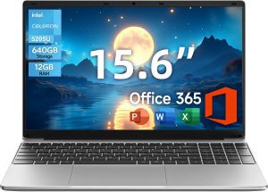 jumper Laptop, 12GB RAM 640GB ROM, Office 365-1 Year, 15.6 Inch Computer, FHD IPS Screen, 38Wh Battery, 2 Stereo Speakers, Numeric Keyboard, HDMI, WIFI5, Type-C.