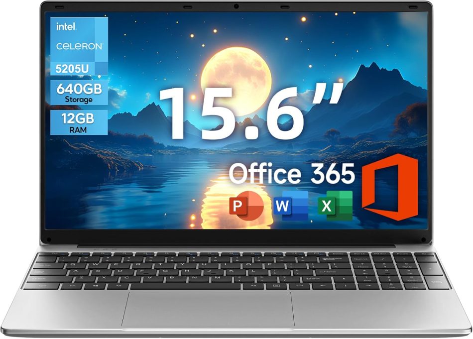 jumper Laptop, 12GB RAM 640GB ROM, Office 365-1 Year, 15.6 Inch Computer, FHD IPS Screen, 38Wh Battery, 2 Stereo Speakers, Numeric Keyboard, HDMI, WIFI5, Type-C.