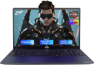 NIMO 15.6” FHD IPS Student-Laptop-Computer – 16GB RAM 512GB SSD, AMD Ryzen 5(Beat i5-1135G7, 4 Cores Up to 3.7GHz), 65W Type-C, 2 Years Warranty, Fingerprint, Backlit Keyboard, Wi-Fi 5, BT5.2