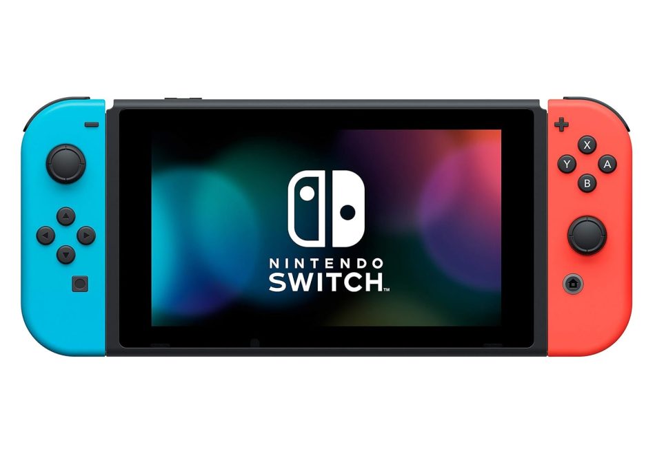 Nintendo Switch Game Console – Black (HAC-001(-01) w/Blue & Red Joycon (Renewed)