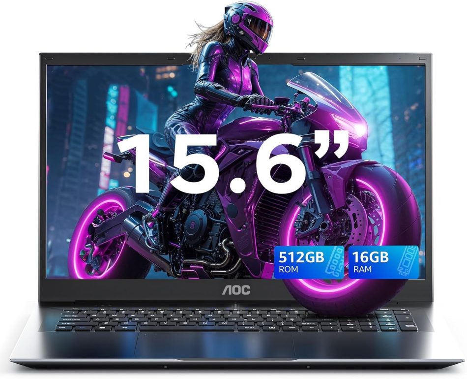 15.6 inch Laptop, 2026 Laptop, 16GB RAM 512GB SSD, Ιntel N150 Processor(Up to 3.6GHz), 5000mAh Battery Laptop Computer, Full HD IPS Display, Win 11 Pro – for Business & Students, Multitasking