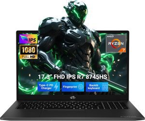 NIMO 17.3″ IPS-Gaming-Laptop, AMD Ryzen 7 8745HS (Up to 4.9GHz) 32GB RAM 1TB SSD Radeon 780M-Graphics Backlit Keyboard Fingerprint Win 11 PC for Business, Content Creators & Seniors 2-Yr Warranty