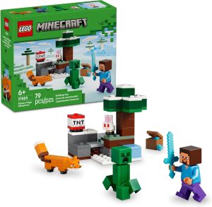 LEGO Minecraft Steve’s Taiga Adventure Building Toy for Boys & Girls – Video Game Playset & Toy Figures for Kids, Ages 6 + – W/2 Minifigures & 2 Pretend Play Animals – Gift Idea for Birthdays – 21583