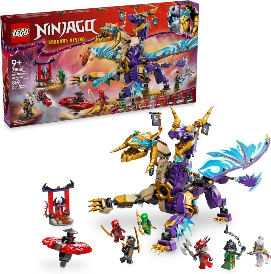 LEGO NINJAGO Arc Dragon of Focus Battle Playset – Kids Toy for Ages 9 and Up – Birthday Gift Idea for Boys and Girls – Dragons Rising Toy with 8 Ninjago Minifigures – 71836