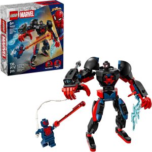LEGO Marvel Miles Morales Mech vs. Spider-Man 2099 Building Toy for Boys & Girls – Poseable Super Hero Mech & 2 Marvel Minifigures for Kids & Fans, Ages 6+ – Gift Idea for Birthdays – 76337