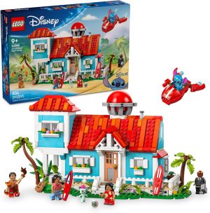 LEGO Disney Lilo and Stitch Beach House Toy – Building Playset for Kids, Girls and Boys, Ages 9+ – Includes 5 Minifigures – Disney Gift Idea for Fans of Lilo & Stitch Movie – 43268