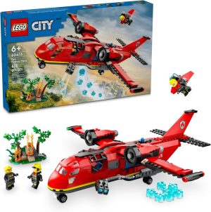 LEGO City Fire Rescue Plane Toy – Building Toy for Boys & Girls, Ages 6+ – Gift for Easter Baskets – Pretend Playset for Kids – W/Working Drop Doors – 60413