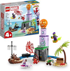 LEGO Marvel Team Spidey at Green Goblin’s Lighthouse 10790, Toy for Kids Ages 4+ with Pirate Shipwreck, Miles Morales Minifigure & More, Spidey and His Amazing Friends Series