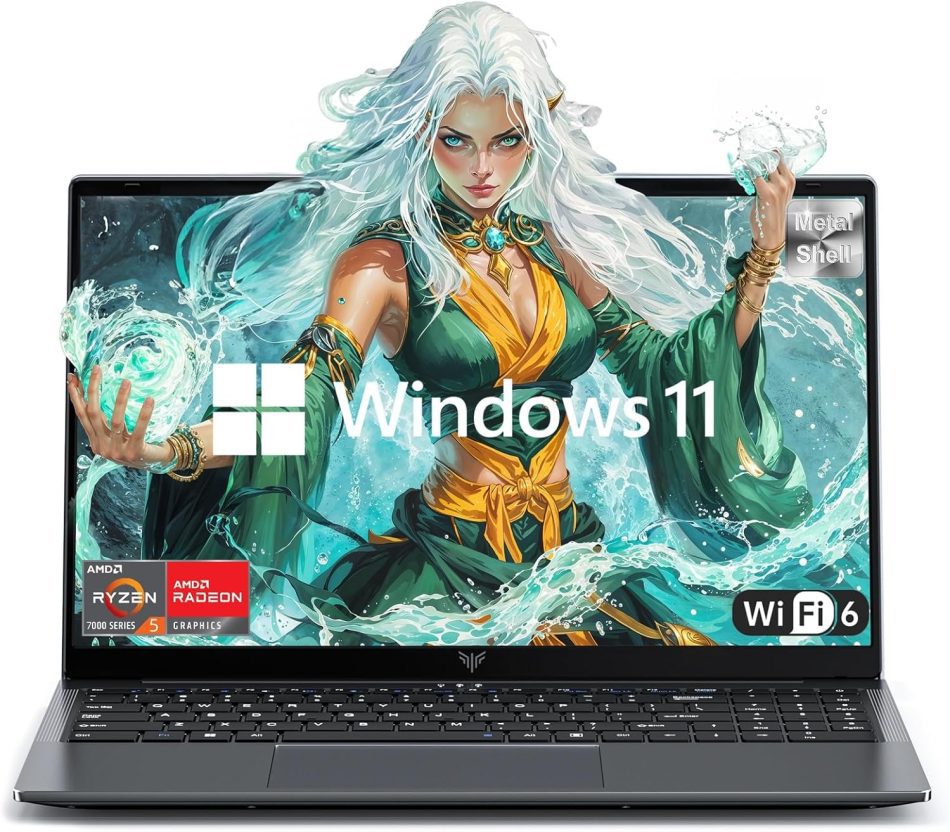 2026 Laptop, ΑΜD Ryzen 5 7430U (Up to 4.3GHz), 16GB RAM 512GB NVMe SSD, 15.6in IPS Laptop Computer WiFi 6 Bluetooth 5.2, Numeric Keypad, Home Laptops Office Laptops, HDMI Type-C