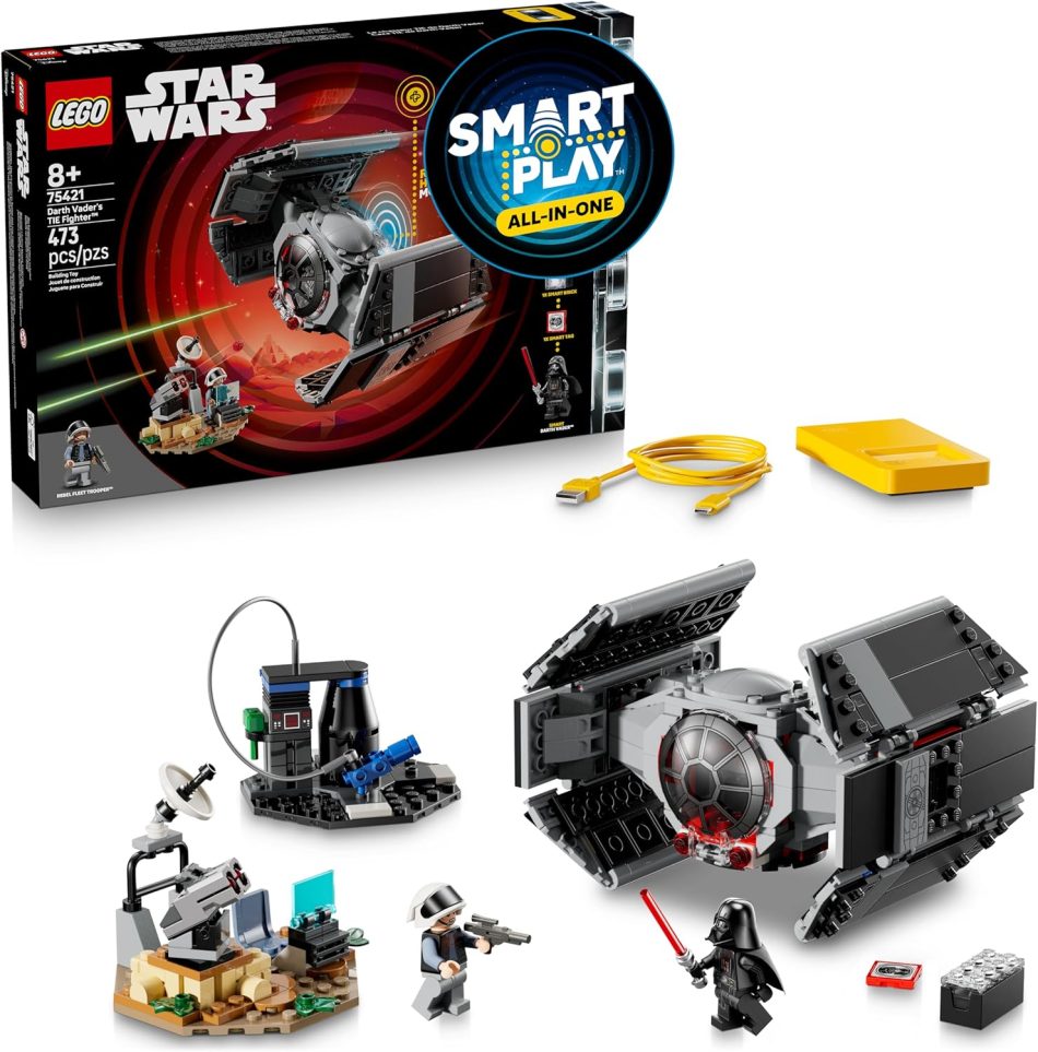 LEGO Star Wars SMART Play: Darth Vader’s TIE Fighter Interactive Building Toy – All-in-One Set – Reacts to How You Move and Play with a SMART Brick – Gift for Boys, Girls and Kids Ages 8+ – 75421