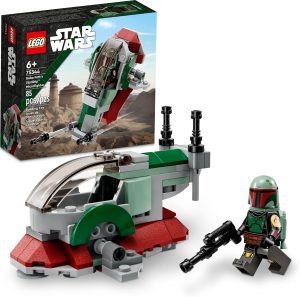 LEGO Star Wars Boba Fett’s Starship Microfighter 75344, Building Toy Vehicle with Adjustable Wings and Flick Shooters, The Mandalorian Set for Kids