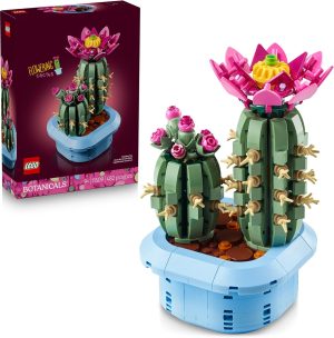 LEGO Botanicals Flowering Cactus Building Toy – Crafting Kit for Girls & Boys, Ages 9+ – Gift for Birthdays – Cactus Room Decor for Display for Bedroom or Book Shelf – 11509