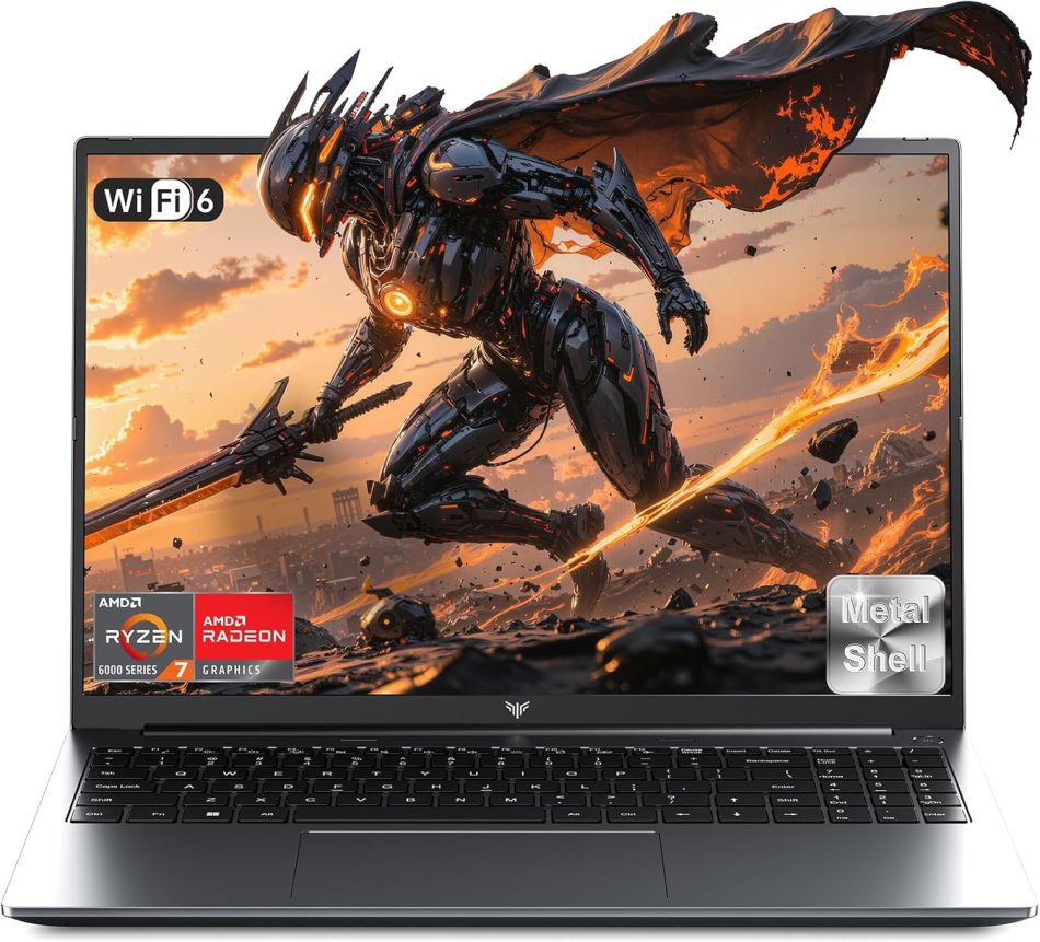 New Gaming Laptop, 2026 Laptop with AMD Ryzen 7 7735HS (8C/16T, Up to 4.75GHz), 16GB DDR5 512GB NVMe SSD Laptop Computer, Up to 4TB, 16.0-inch FHD Display, WiFi 6, Backlit KB, Dual Fans