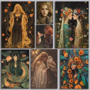 DIY Oil Painting By Numbers  Surrealist Goddess Portrait Greek Mythological Art Home Decoration Wall  Decor Best Gift Frameelss