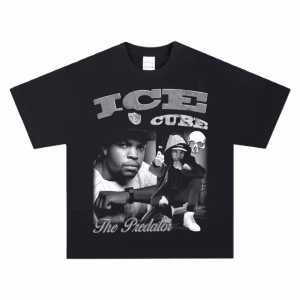 Ice Cube The Predator Retro Rap T-Shirt Soft Cotton Short Sleeve Bold Graphic Loose Crew Neck Unisex Y2K Urban Streetwear