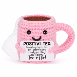 Christmas Crochet Teacup, a Friendship Gift for Best Friends, Suitable for Best Friends’ Birthdays, Gift Exchanges, Stocking Stuffers, Etc., Cute and Small Handmade Emotional Teacup, Desktop Decoration