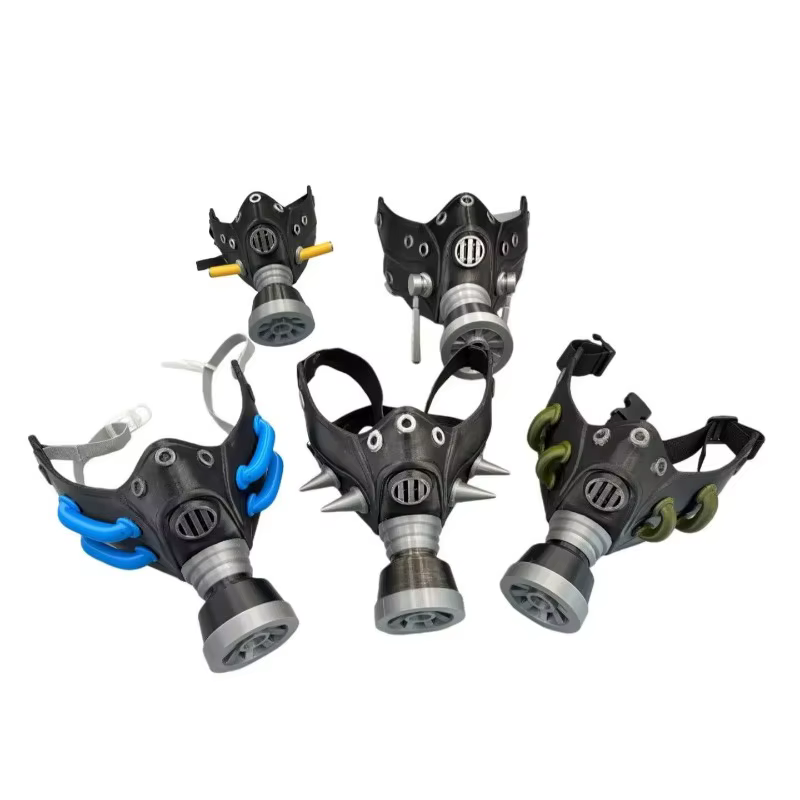 Anime Riyo Rudo Tamsy Zanka Enjin Guita Cosplay Costume Black Gas Mask for Women Men Halloween Carnival Party Roleplay Props