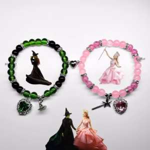 Wicked Best Friend Bracelets Magnetic Heart Charm Bracelets Elphaba Glinda Inspired Gifts Handmade Beaded Y2k jewely