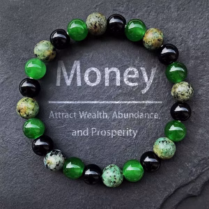 Fashionable 8mm Green Beaded Bracelet – Handmade Elastic Rope Bracelet – The Best Gift to Give