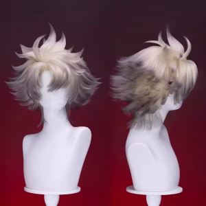 Anime Rudo Cosplay Gray Wig Short Hair Artificial Wigs Role Play Props Accessories for Men Halloween Theme Party