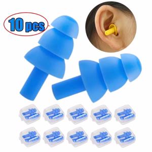 10pcs Soft Silicone Earplugs Waterproof Swimming Ear Plugs Reusable Noise Reduction Sleeping Ear Plugs Hearing Protector