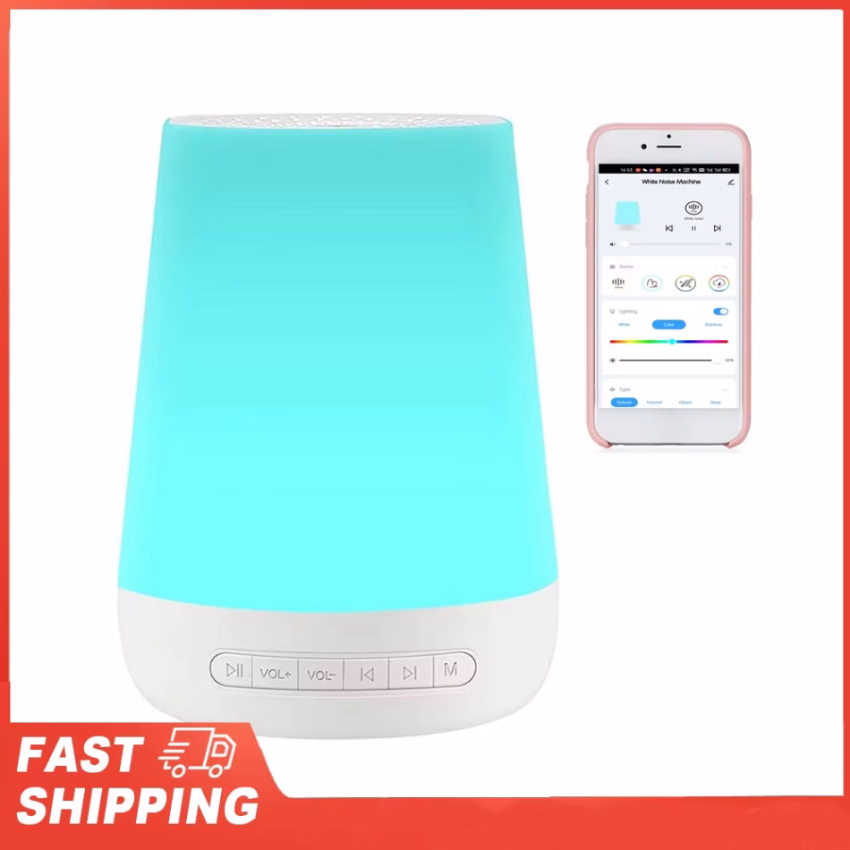 Colorful Night Lights 34 Soothing Sounds Supports APP Remote Control Smart White Noise Machine Baby Sleep Sound Machine