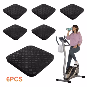 6Pcs Silicone Treadmill Mats Treadmill Pads Multipurpose Exercise Equipment Mats Noise Reduction for Most Fitness Equipment