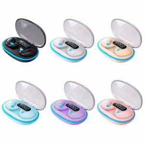 Bluetooth-Compatible 5.3 Invisible Sleep Earphones with Charging Case Open Ear Headsets Noise Cancelling for Travel and Business