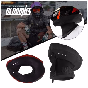 Universal Motorcycle Helmet Bib Strap Zipper Back With Ultra Hard Glue Windproof Noise Proof Black 1pc Insulation  Keep Warmer