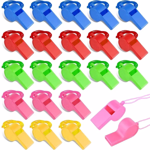 6~50pcs Colorful Plastic Whistles Noise Generator Cheer Whistle with Lanyards for Party Favors Festival Gathering Gift TMZ