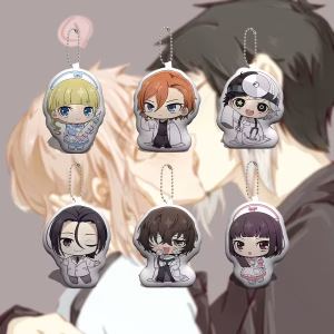 “Bungou Stray Dogs” doujin doll Squeaky plush schoolbag pendant “With Akiko Yosano, Mark Twain, Muno, Dazai Osamu