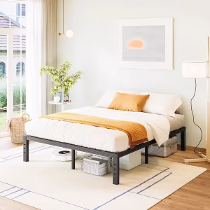14 Inch Queen Metal Platform Bed Frame, Heavy Duty, Easy Assembly, Noise Free, Black