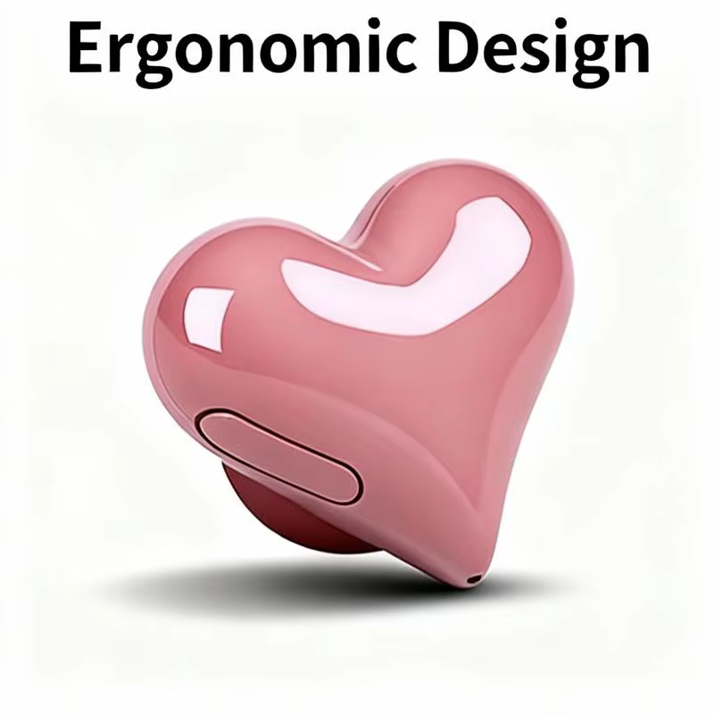 Avamoon Heart Shape Wireless Noise Cancelling In-Ear Gaming Headset with LED Touch Control for Girls and Women Electronic Gift