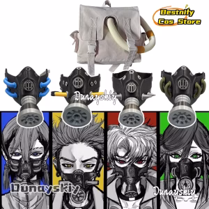 Bestnify Cos*Zanka Enjin Tamsy Caines Riyo Reaper Rudo Surebrec Cosplay Costume ag Mask Props Anime Halloween Disguise Accessory