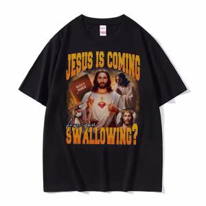 2026 New Funny Jesus Meme 100%cotton Men’s Shirt Vintage O-Neck Short Sleeve Harajuku Women’s Summer Fashion Tshirt
