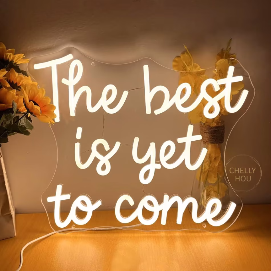 The Best is Yet to Come Neon Signs for Wall Decor USB Powered LED Neon Light for Man Cave Room Home Party Birthday