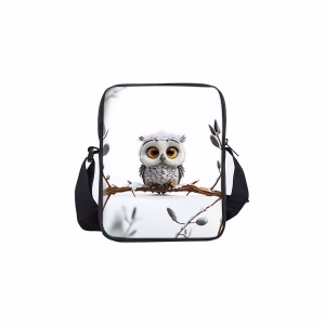 Animals Owl Sloth Giraffe Single Sided Messenger Bag for Boy/Girls Children Best Gifts 2D Flat Cartoon Casual Crossbody Bag