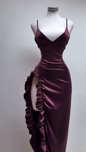 Best-selling new-style European cross-border dress with high-end style. Sexy V-neck backless halter top girl’s dress.