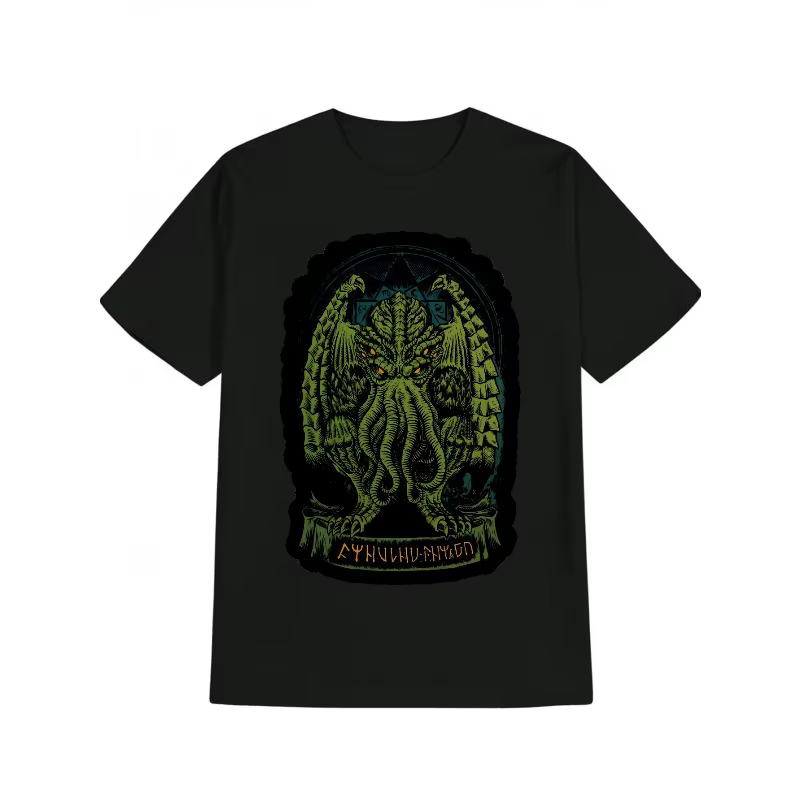 Funny Men Short Sleeve Graphic Fashion Vintage Print Summer Black T-shirt Collection Essential