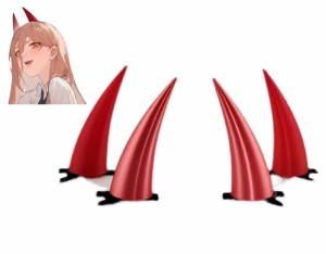 Chainsaw Man Cosplay Power Demon  Anime Devil Red Horn Hair Clips Cute Headwear Gifts Model Devil’s Horn Hairpin Halloween