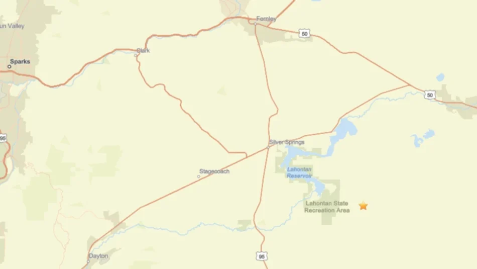 3.4 magnitude earthquake jolts area southeast of Silver Springs 3.4 magnitude earthquake jolts area southeast of Silver Springs