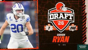 Browns select TE Carsen Ryan with the No. 248 pick in the 2026 NFL Draft